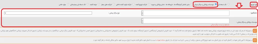 انتخاب موسسات پزشکی