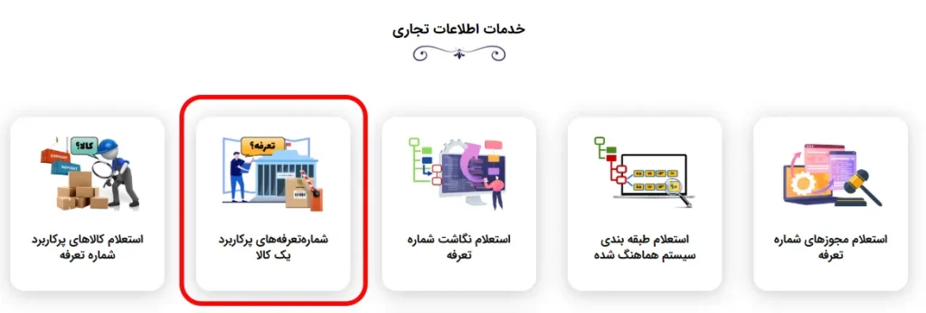 پیدا کردن کد تعرفه گمرکی